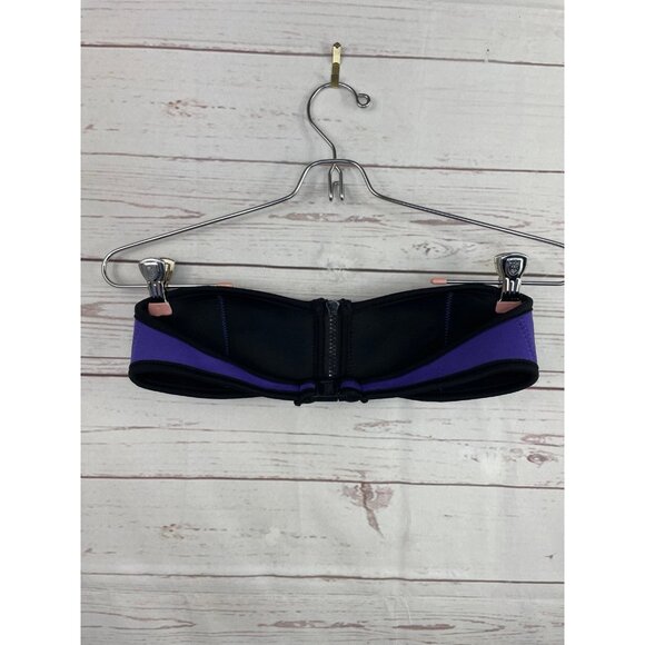 Neoprene Bikini Bandeau Swim Top Purple Strapless Size Small - Picture 3 of 5